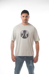 Oversized Stone Washed TRI Pawn Crest TEE
