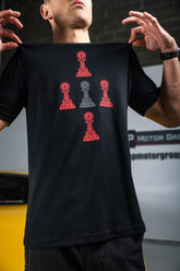 BLACK TEE 5 PAWN TEE -4 RED 1 GREY