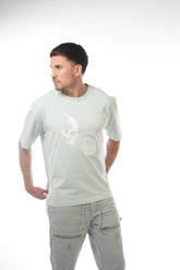 Oversized Sky Blue Skull Crown Tee