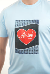 Amico Baby Blue Red Heart Tee
