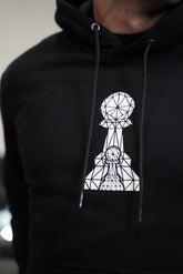 BLACK HOODIE TWO WHITE PAWN