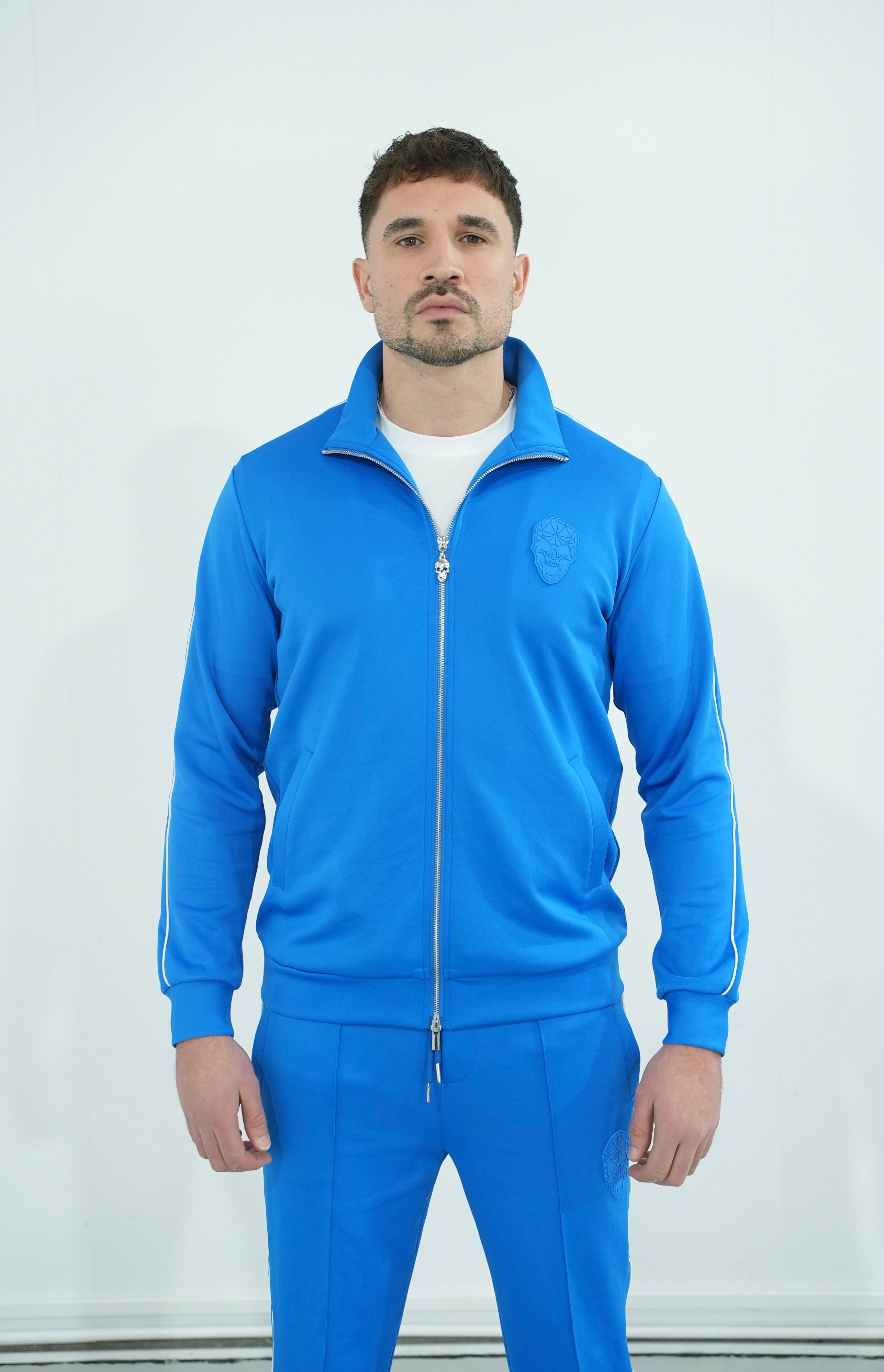 Colbalt Blue Skull Zip Jacket