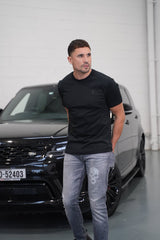 SKULL BADGE BLACK TEE