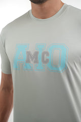 Amico Grey Baby Blue Print Tee