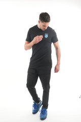 Amico Black Baby Blue Fist Crest Tee