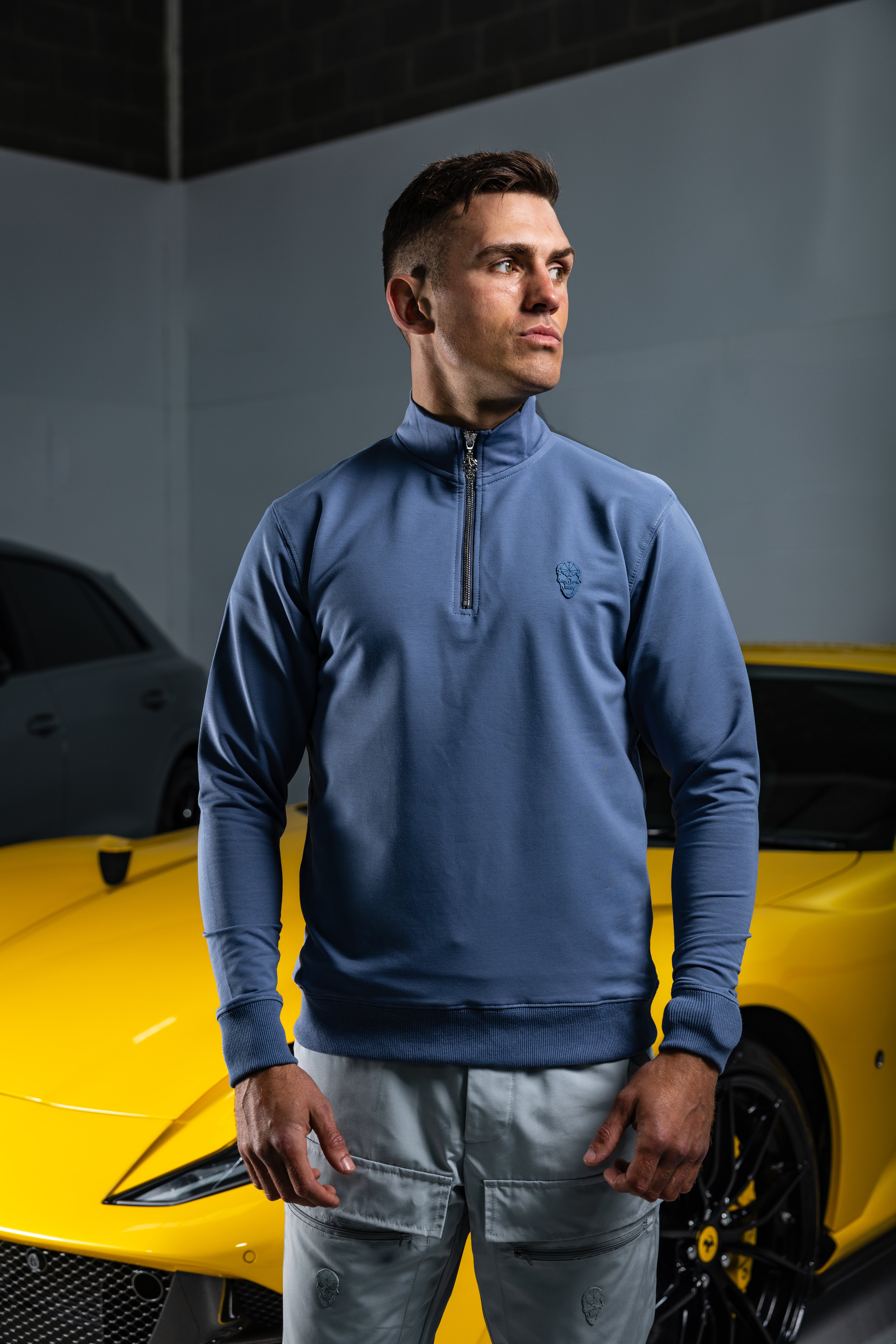Steel Blue Half Zip