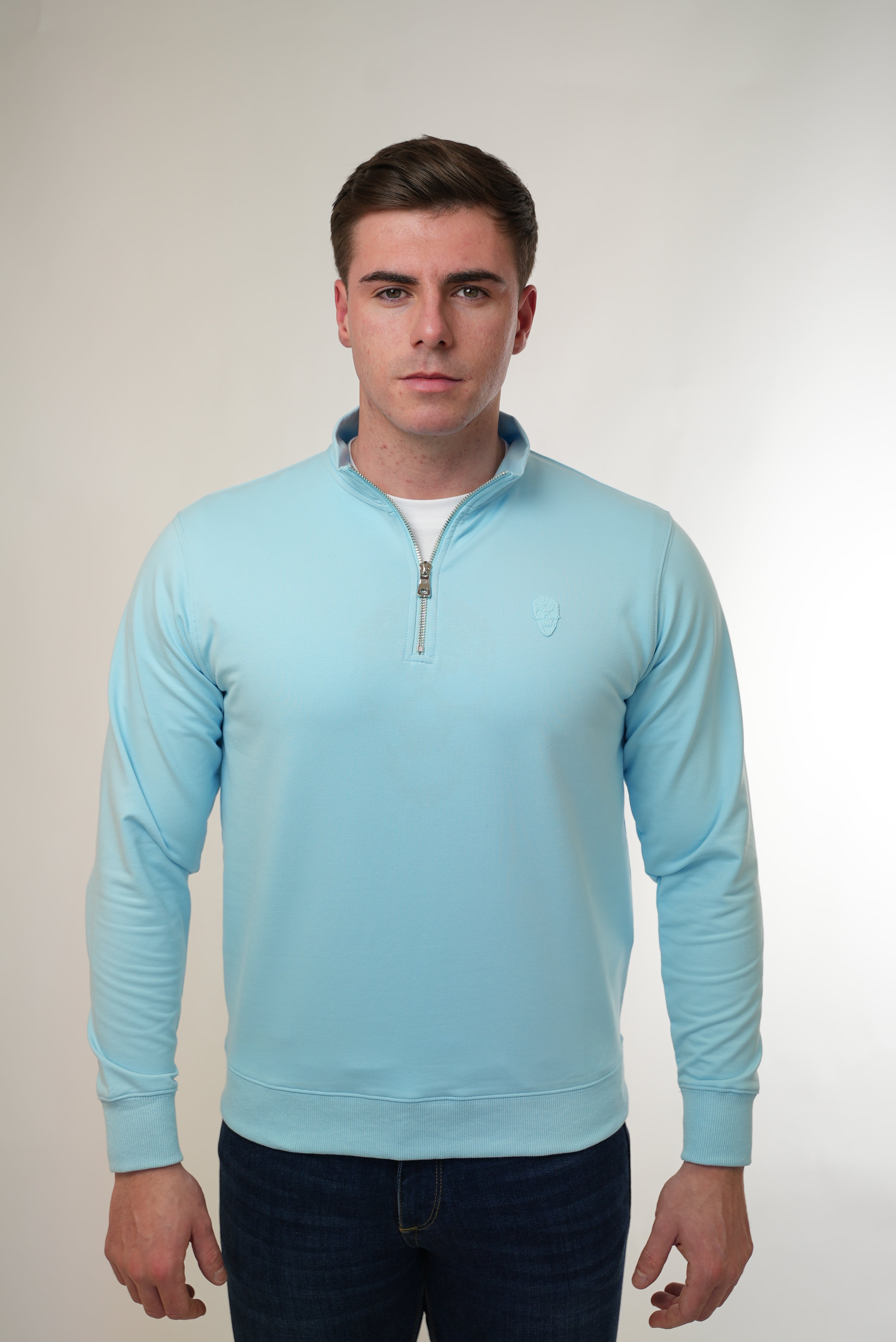 Men's Amico Baby Blue Half Zip Top