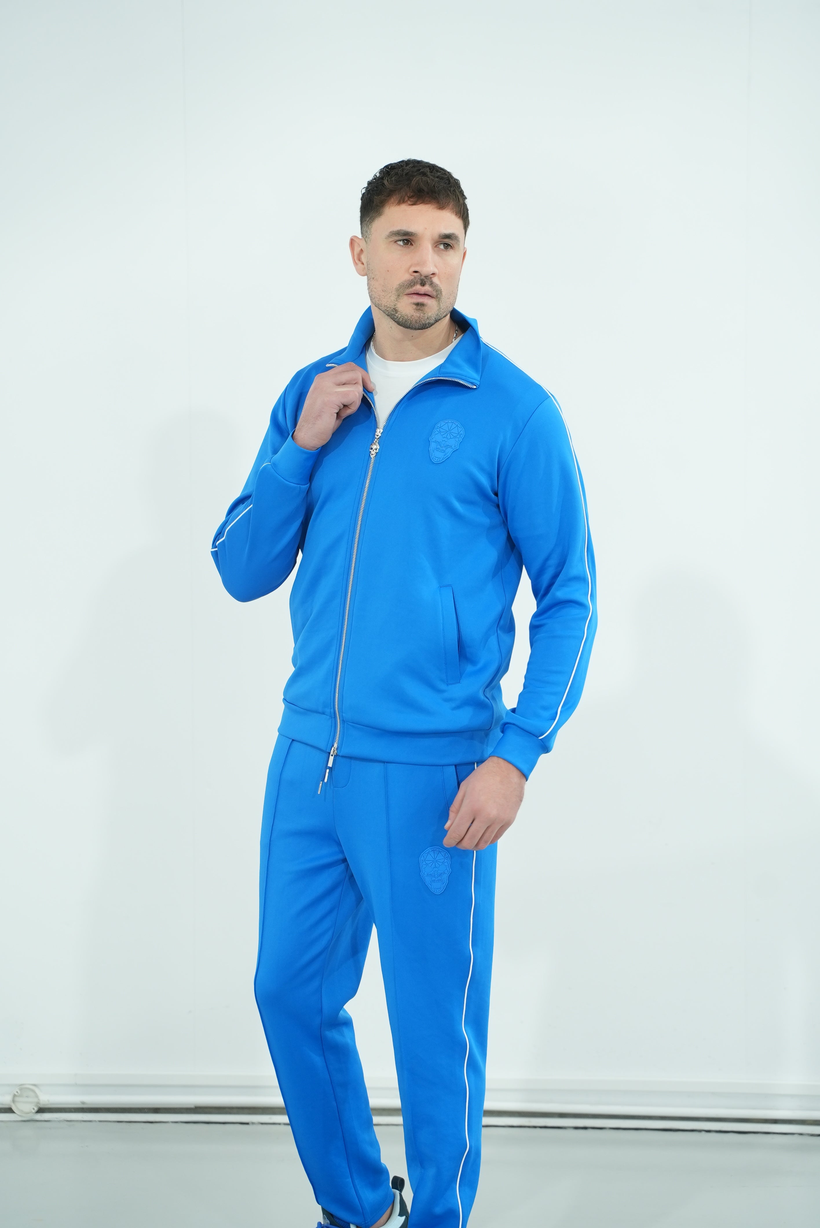 Colbalt Blue Skull Zip Jacket