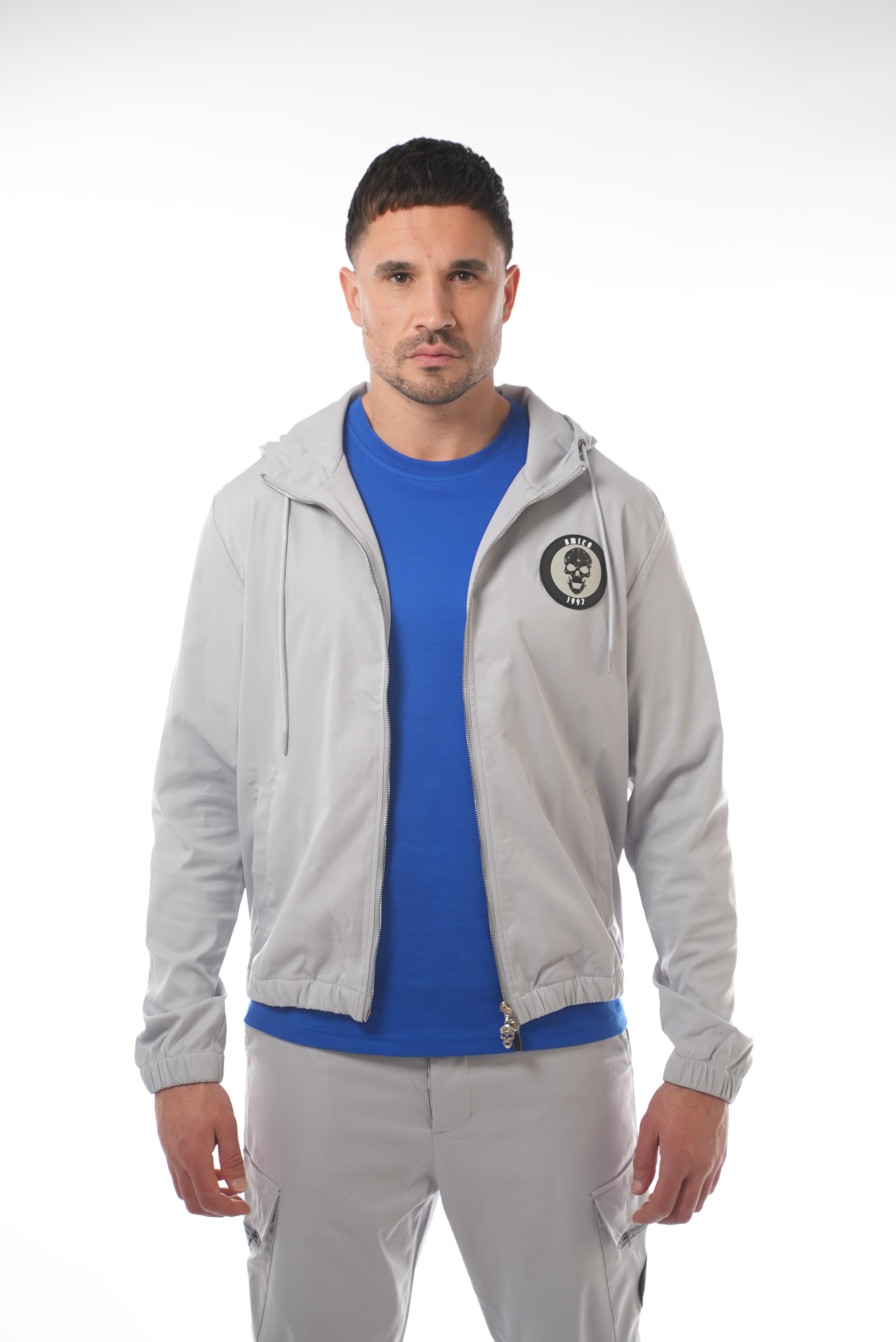 Round Skull Badge Grey Jacket
