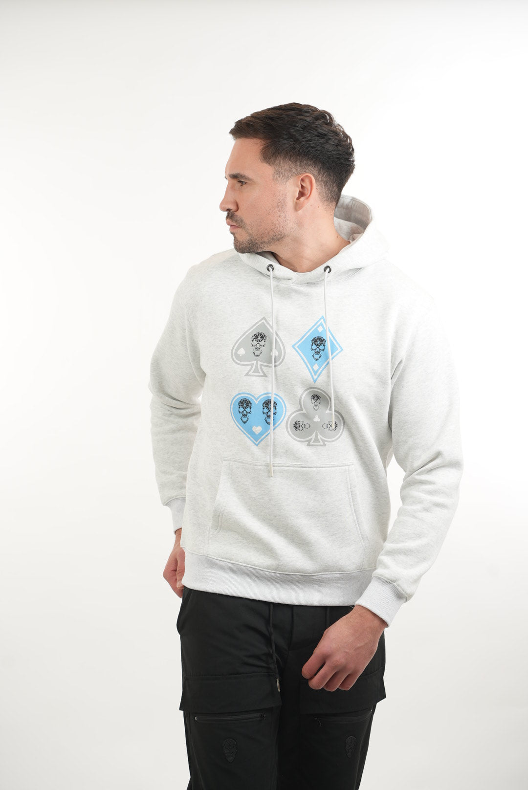 Grey Suit Grey Baby Blue Hoodie