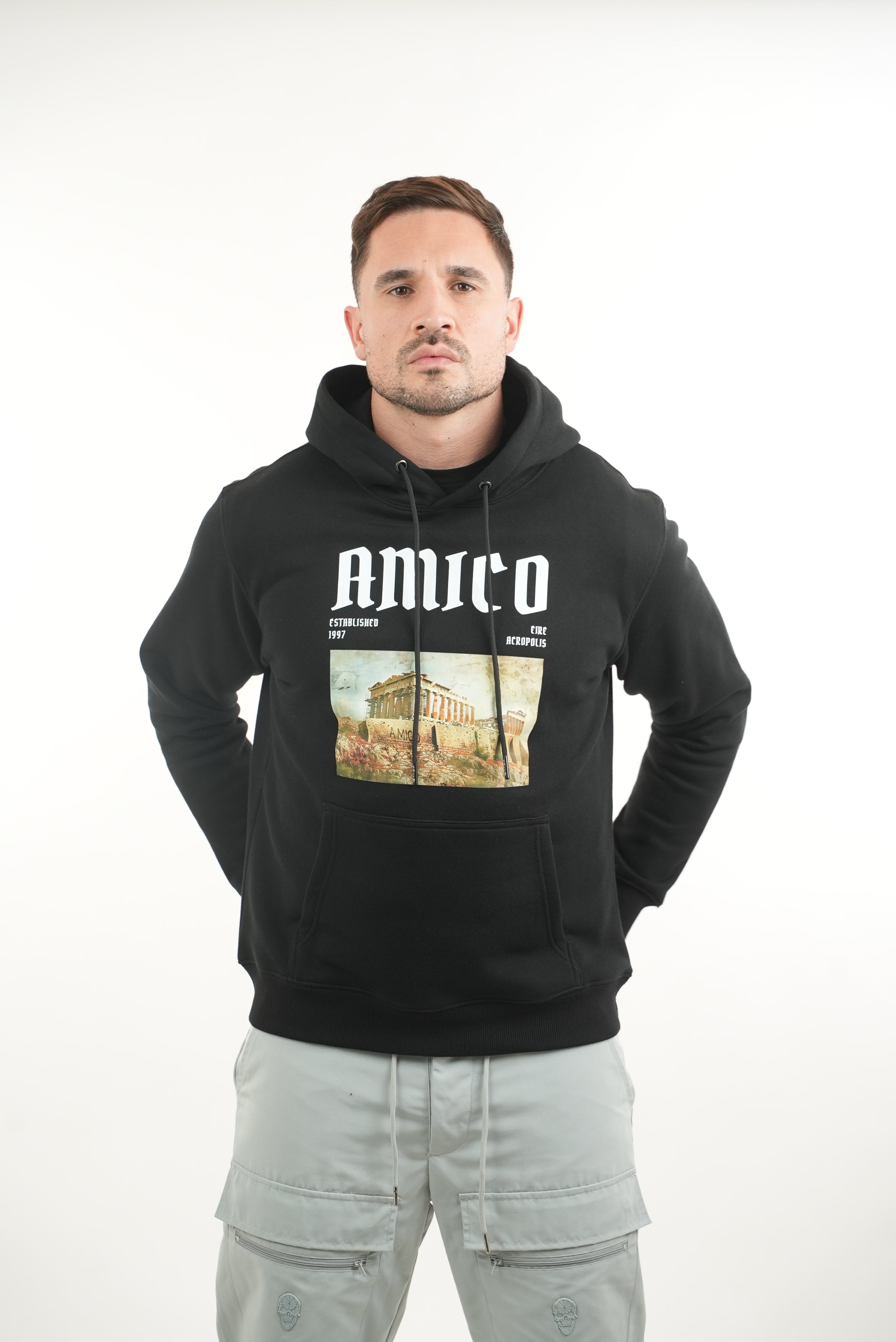 Amico Greece Black Hoodie