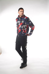 Round Skull Badge Red & Blue Camo Jacket