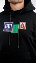 Amico Black Element Hoodie Blue Green Red