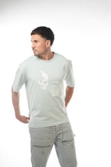 Oversized Sky Blue Skull Crown Tee
