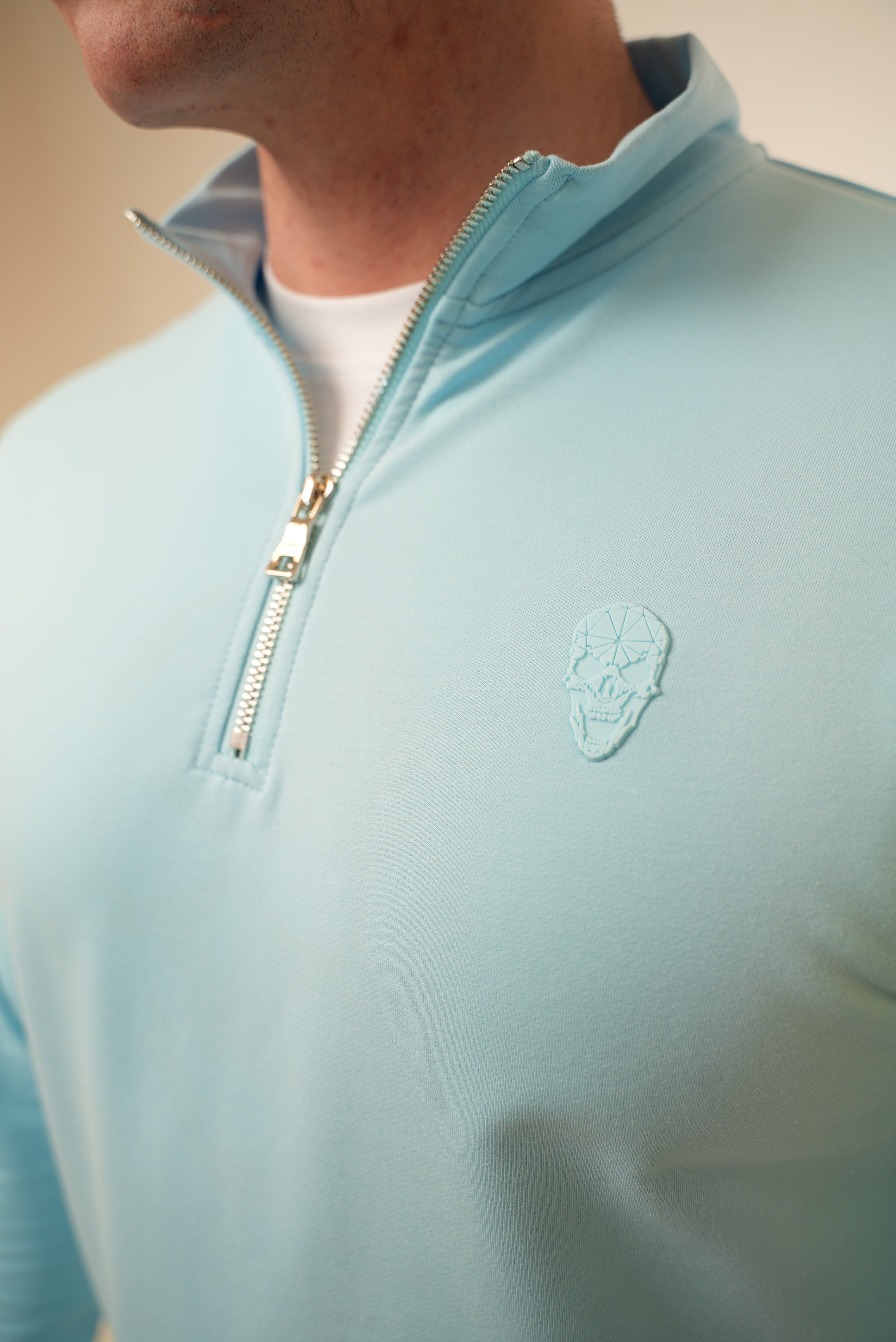 Men's Amico Baby Blue Half Zip Top