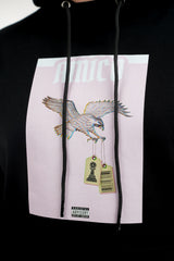 Amico Black Hoodie Pink Eagle