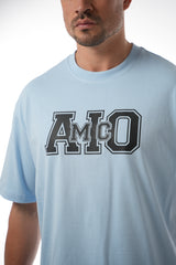 Oversized Baby Blue Amico Print TEE