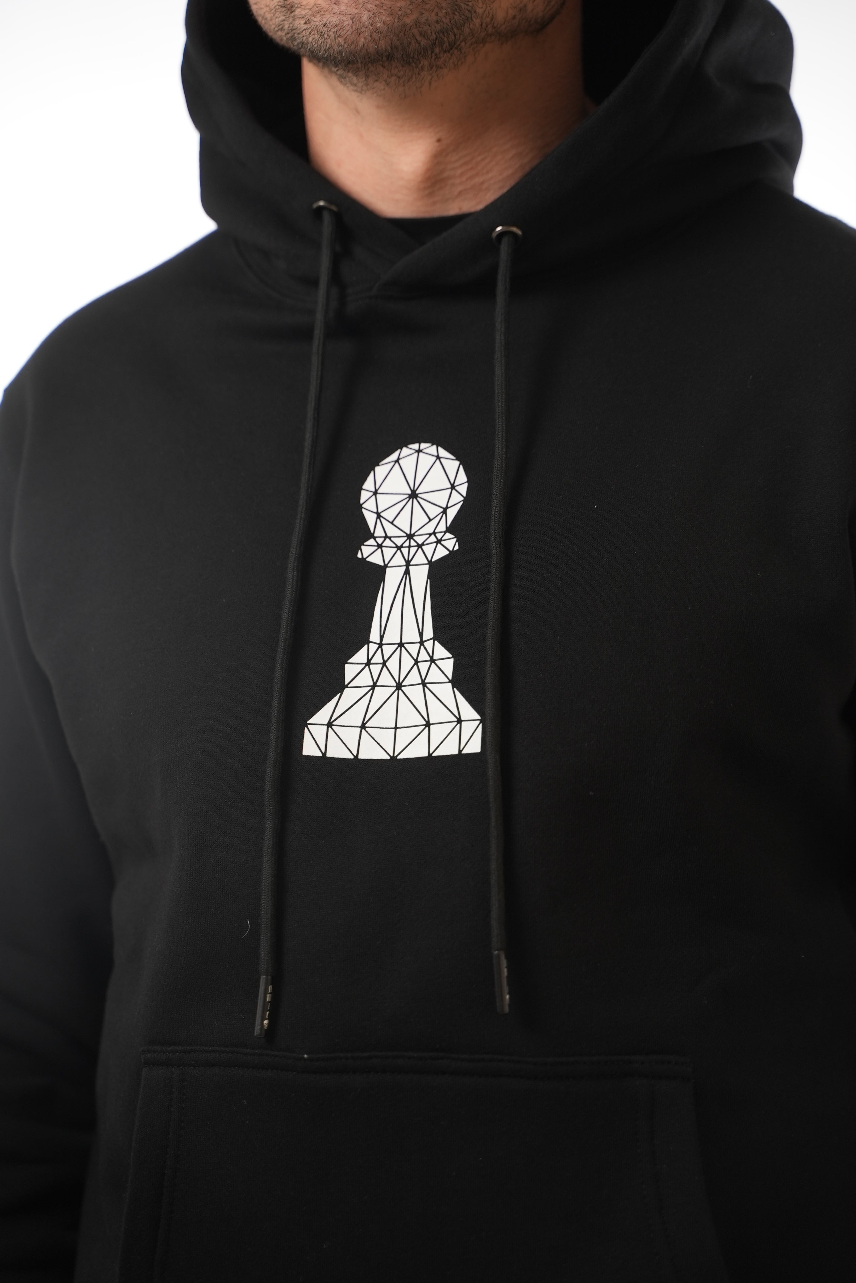 Black Single White Pawn Hoodie
