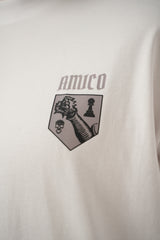 Oversized White Amico Fist Crest TEE