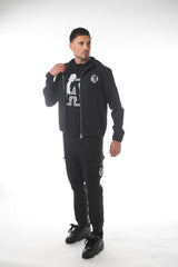 Round Skull Badge Black Cargos