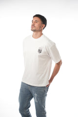 Oversized White Amico Fist Crest TEE