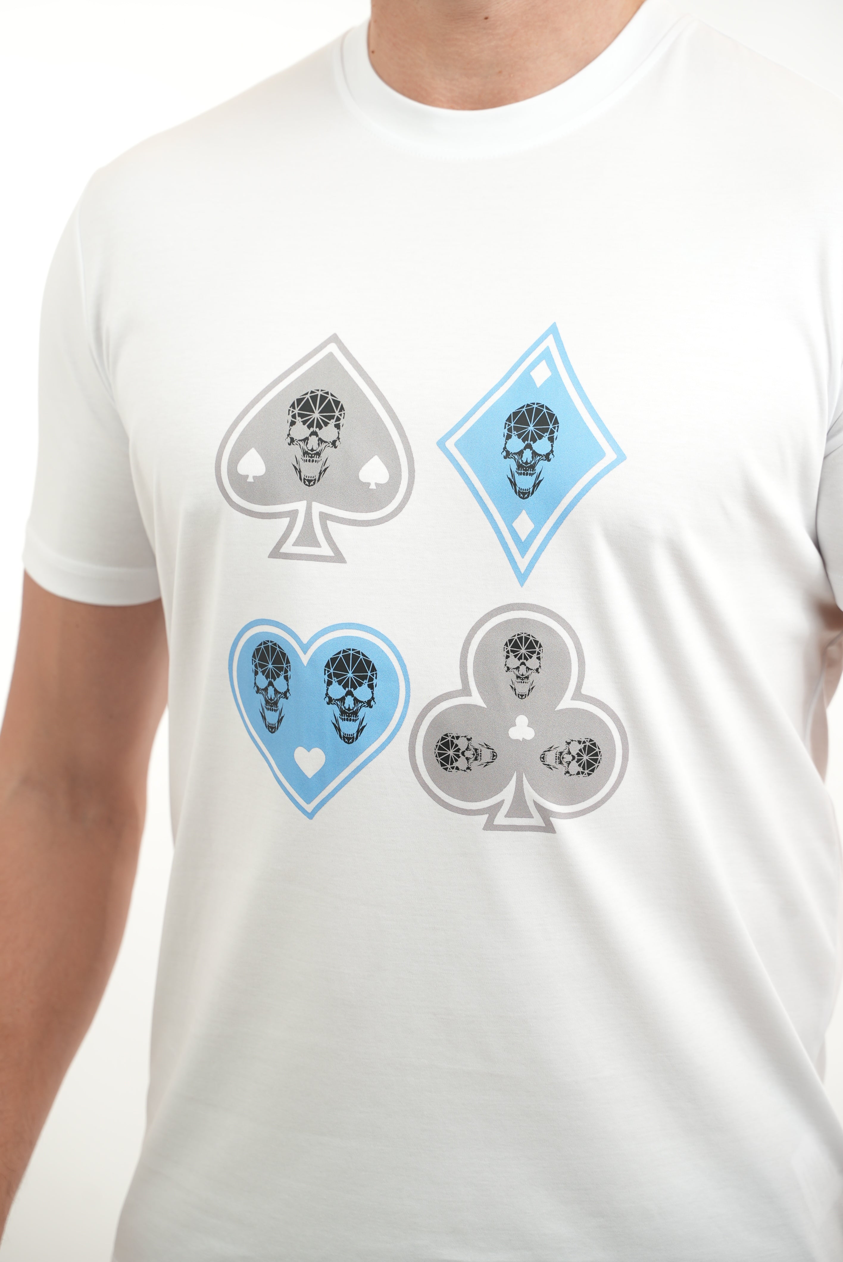 Amico White Suit Grey Baby Blue Tee