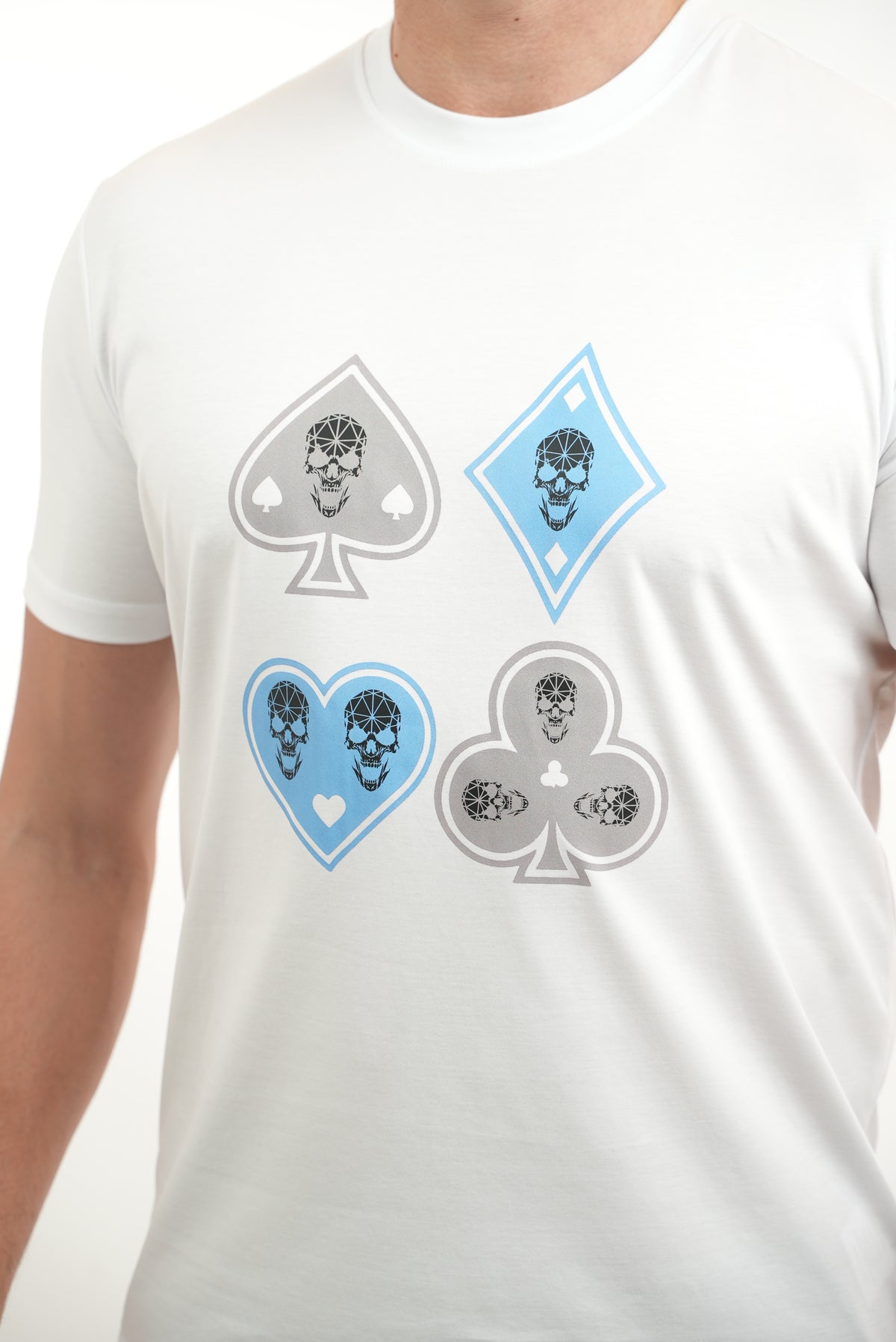 Amico White Suit Grey Baby Blue Tee