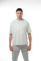 Oversized Sky Blue Skull Crown Tee