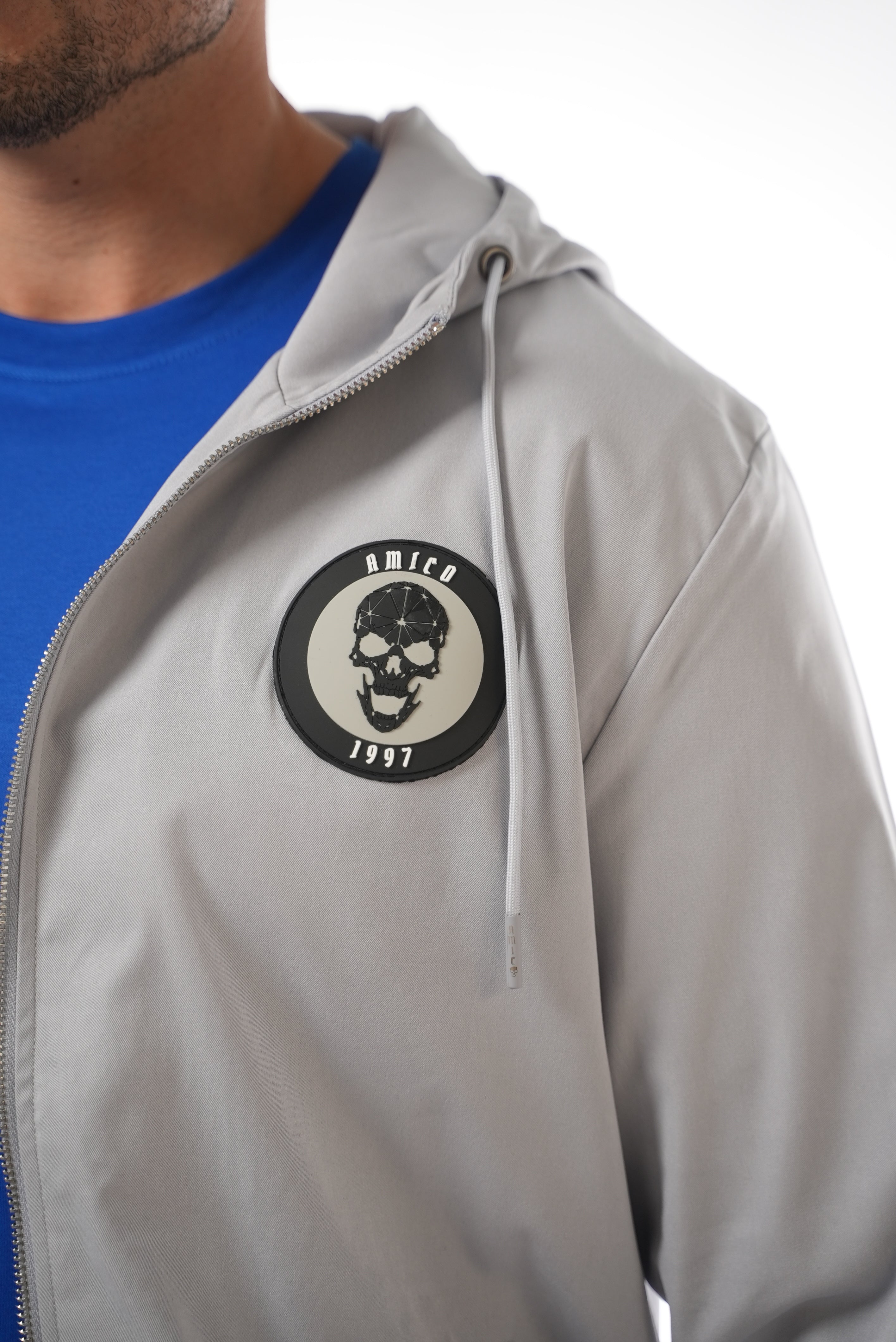 Round Skull Badge Grey Jacket