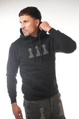 TRI PAWN HOODIE BLACK/BLACK PAWNS in