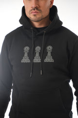 TRI PAWN HOODIE BLACK/BLACK PAWNS in