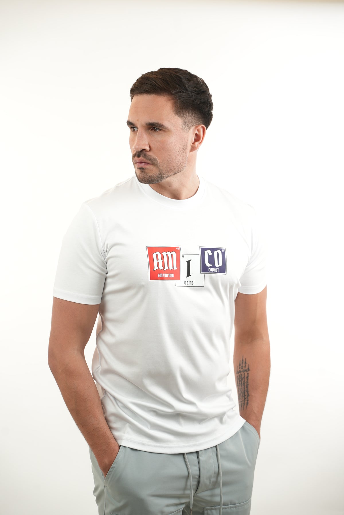 Amico White Elements Tee Red White Navy