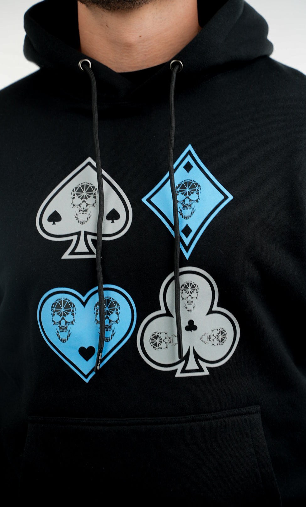 Black Suit Grey Baby Blue hoodie