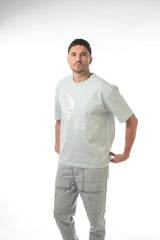 Oversized Sky Blue Skull Crown Tee