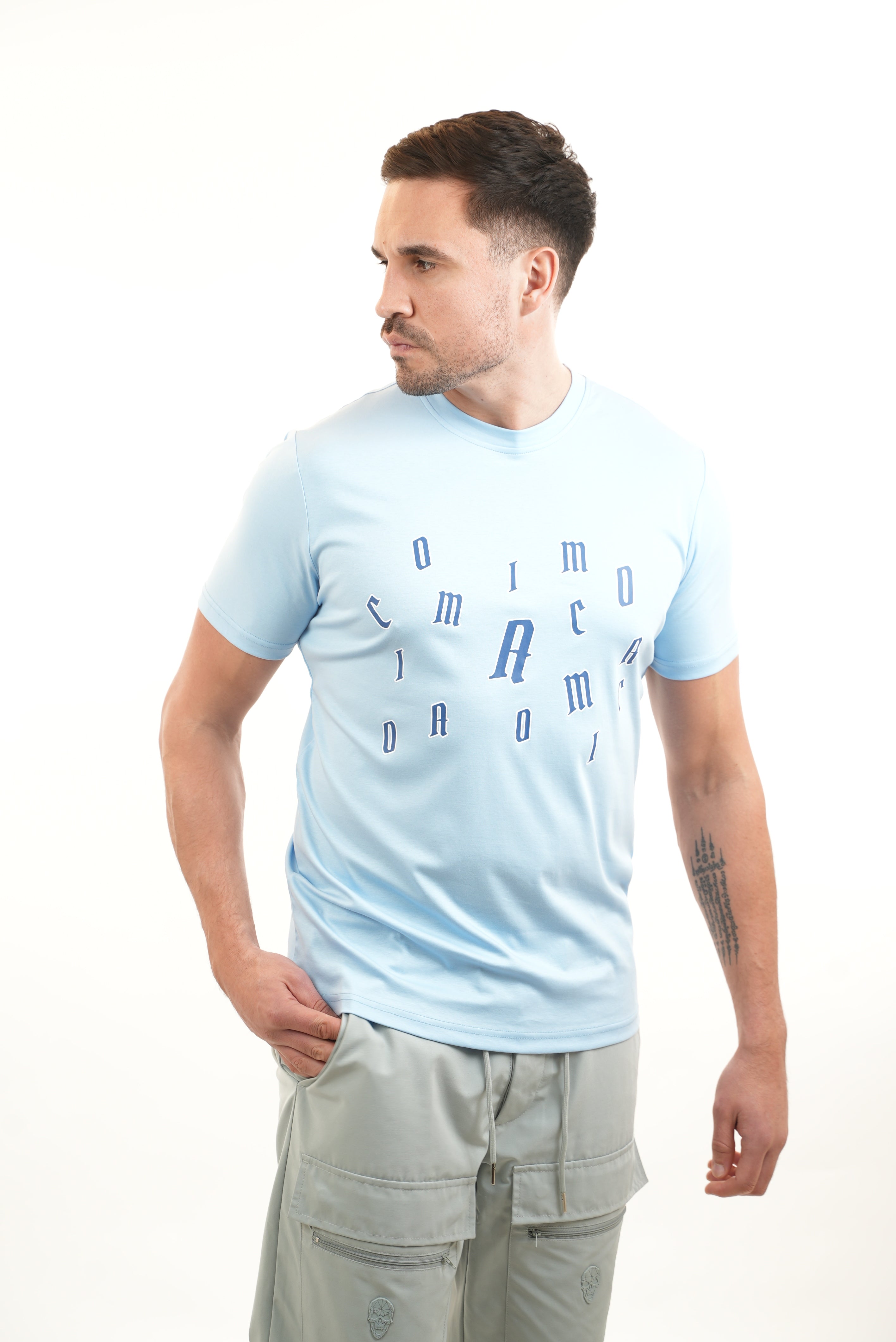 Amico Lettered Tee Baby Blue