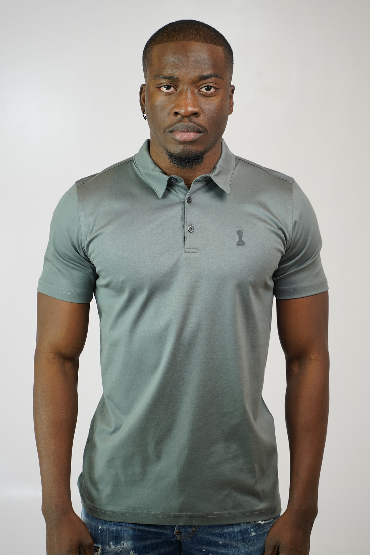 Men's Amico Grey Embroidery Polo