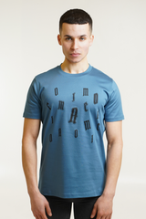 Men's Amico Letter Blue T-Shirt