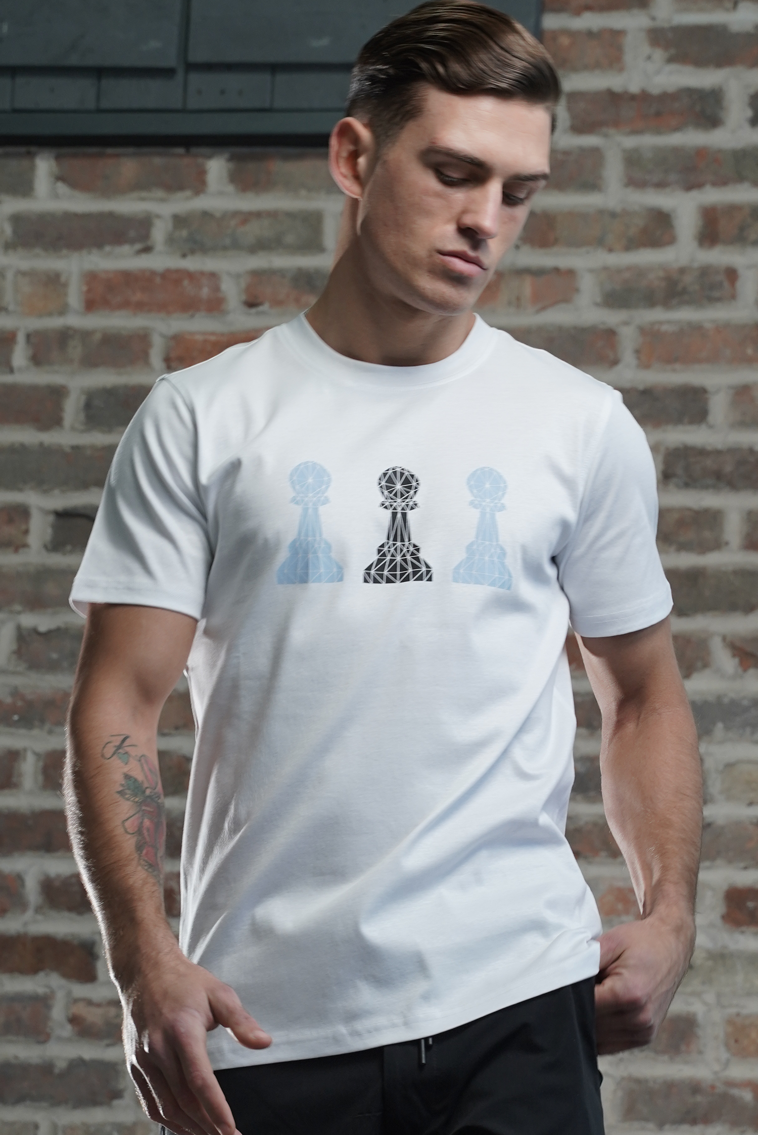 Amico Tri-Pawn II White Tee