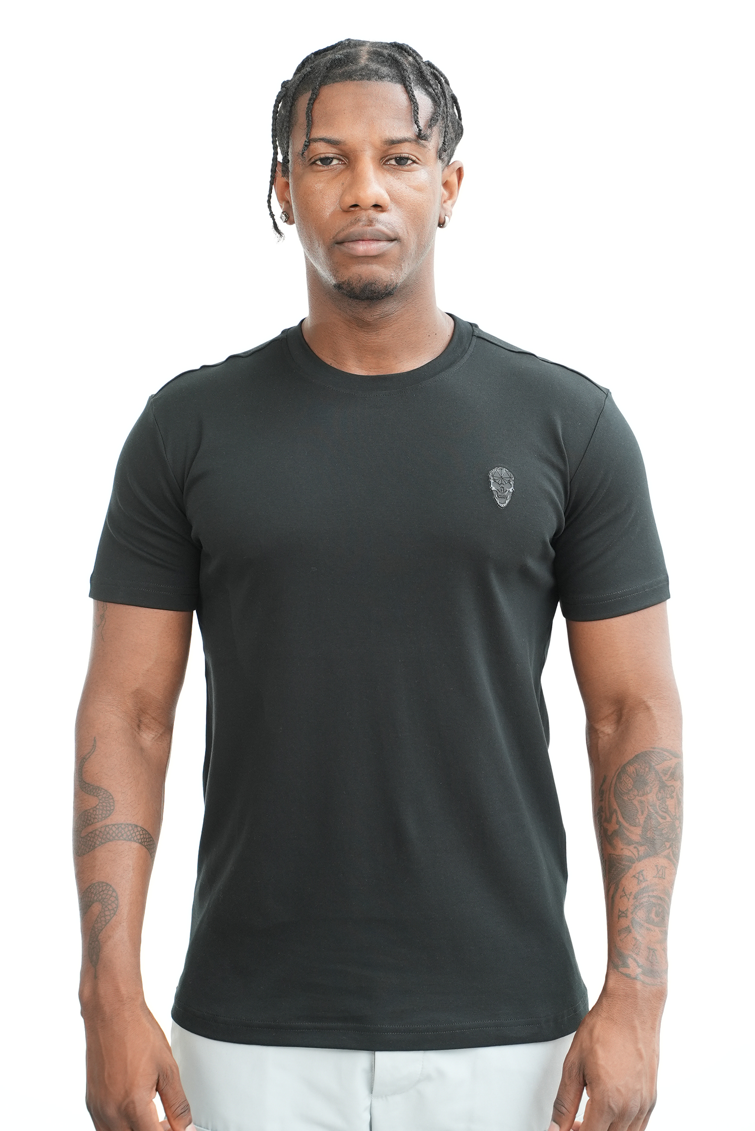 Men's Amico Skull Badge Black T-Shirt