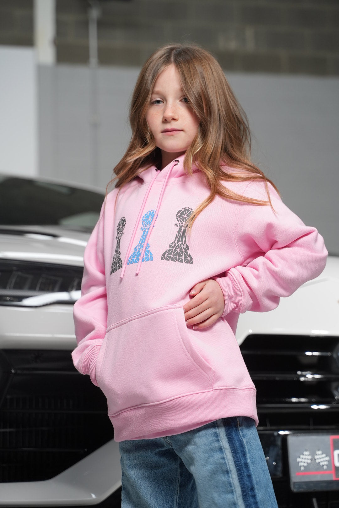 Children’s Pink Tri Pawn Hoodie