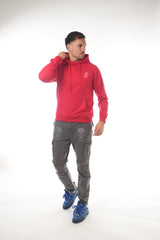 “A” Embroidery Red Hoodie