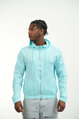 Men's Amico Skull Badge Windbreaker Baby Blue