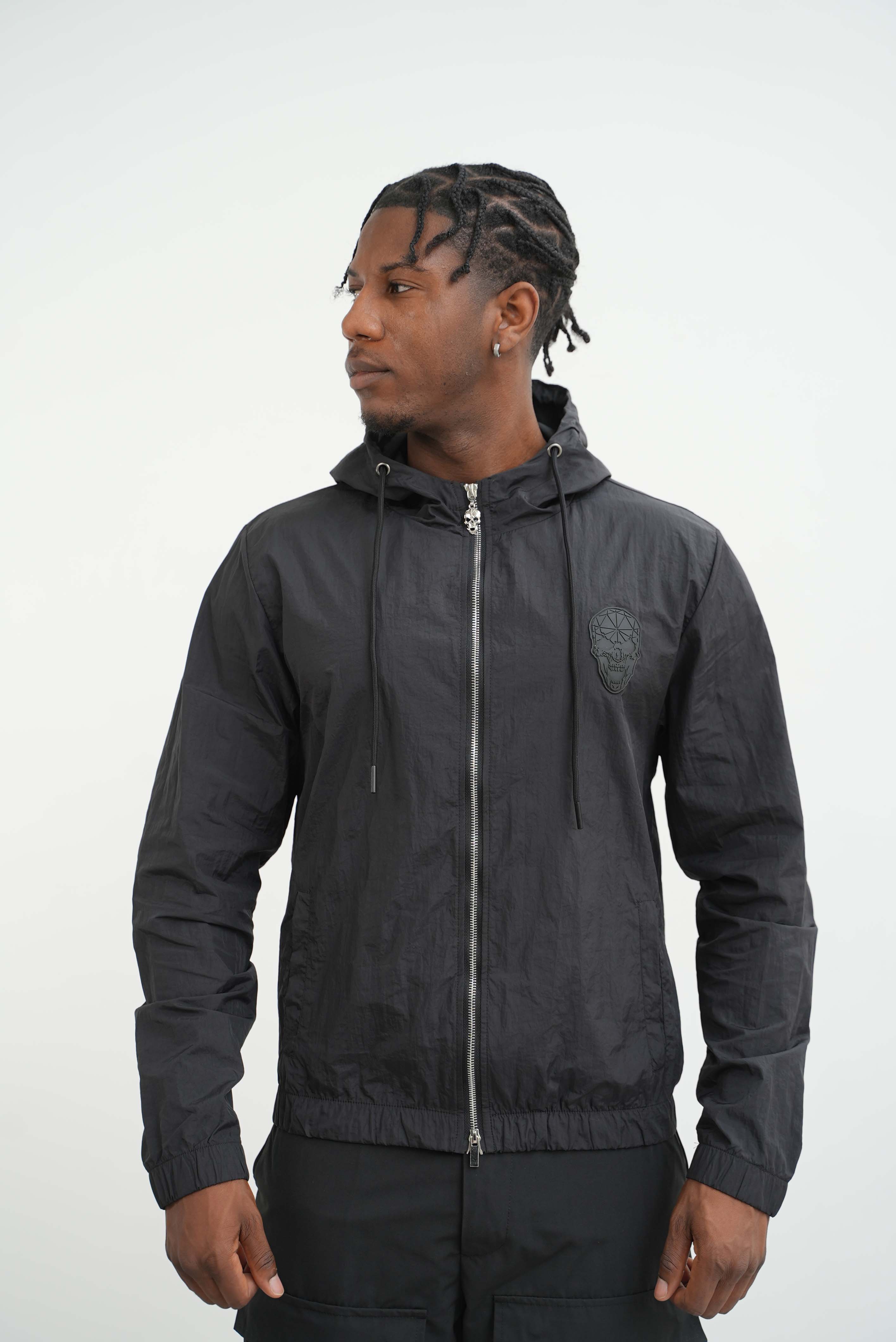 Men's Amico Skull Badge Windbreaker Black