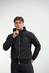 Men's Amico Skull Badge Windbreaker Black