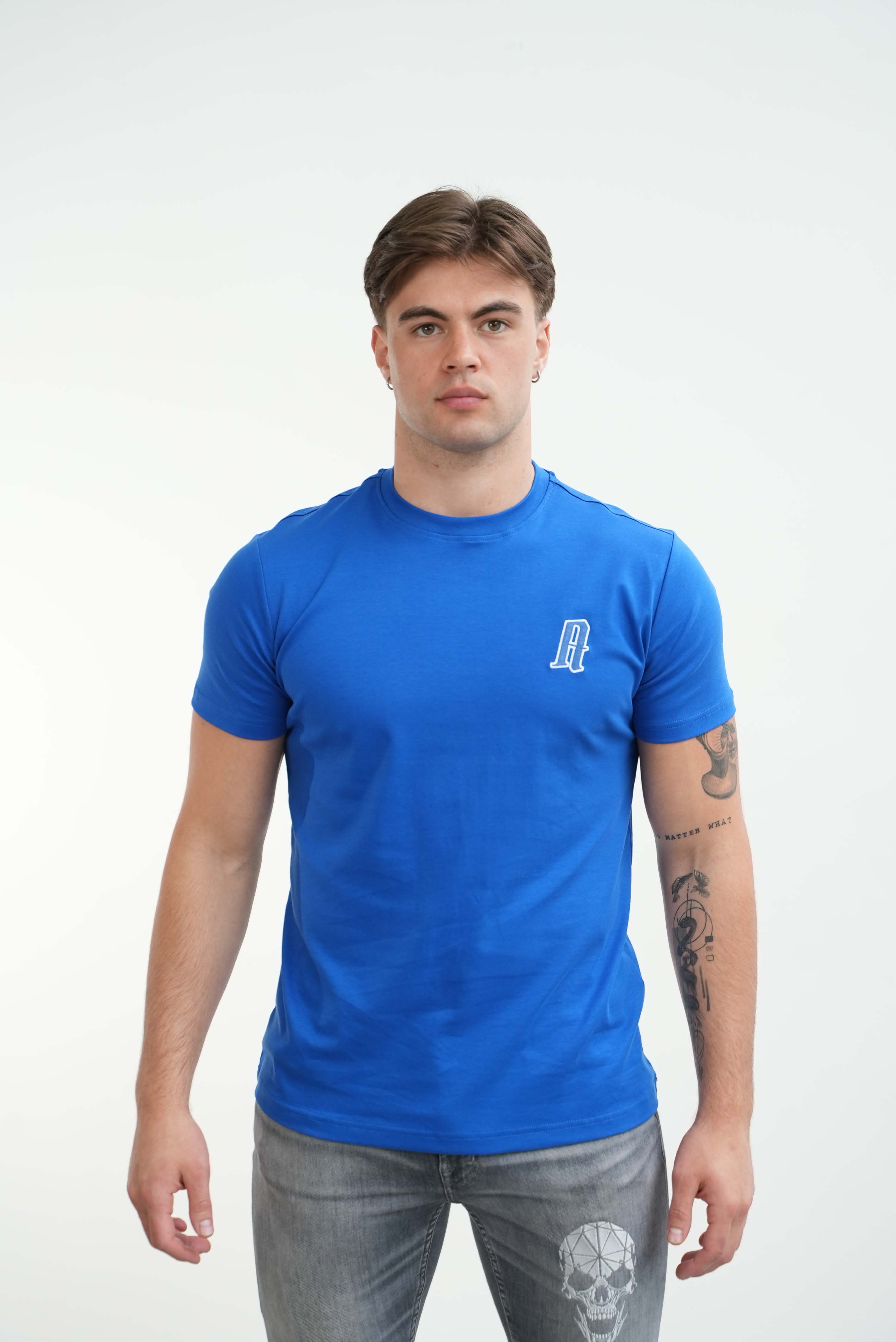 Amico embroidery luxury Tee Blue