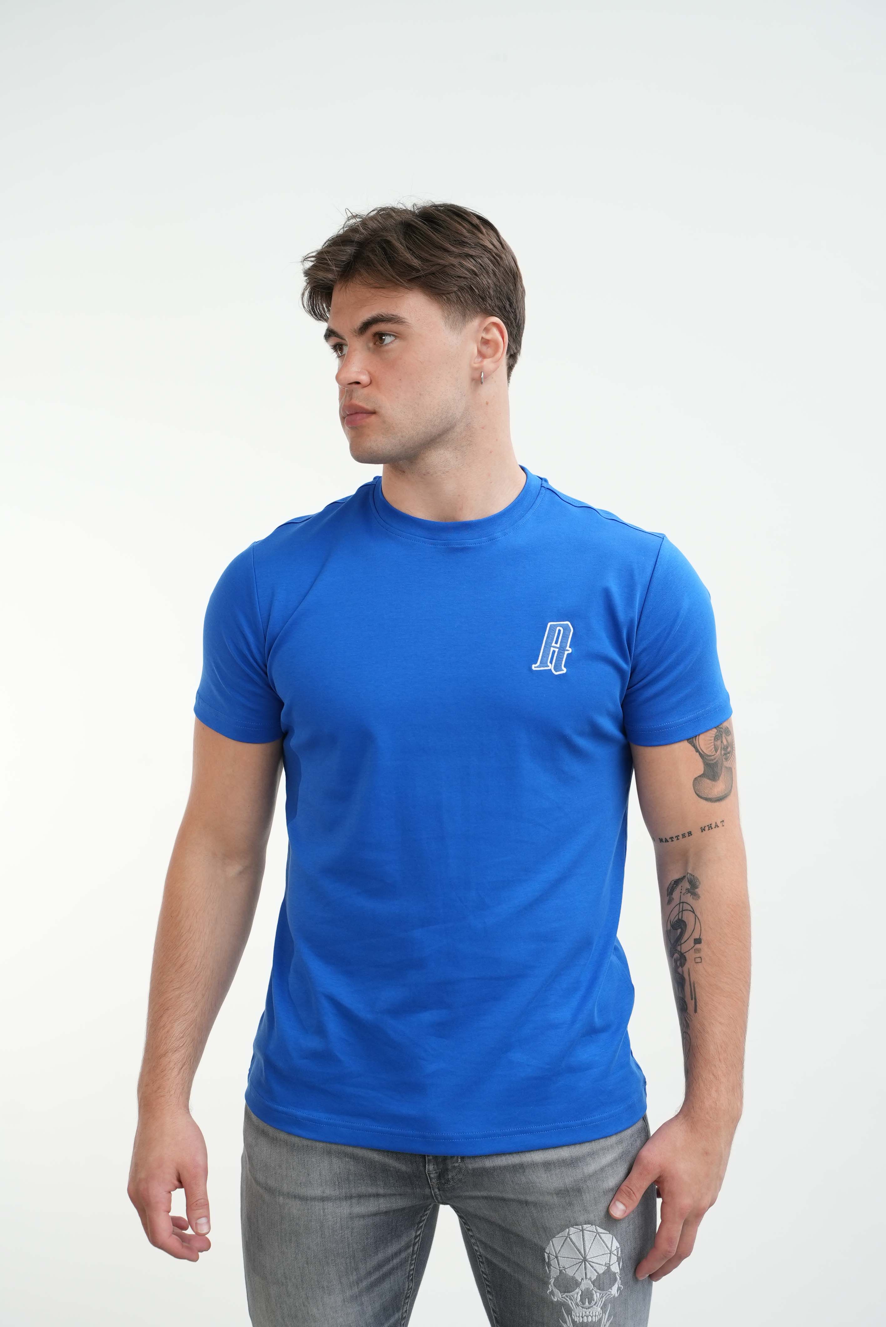 Amico embroidery luxury Tee Blue