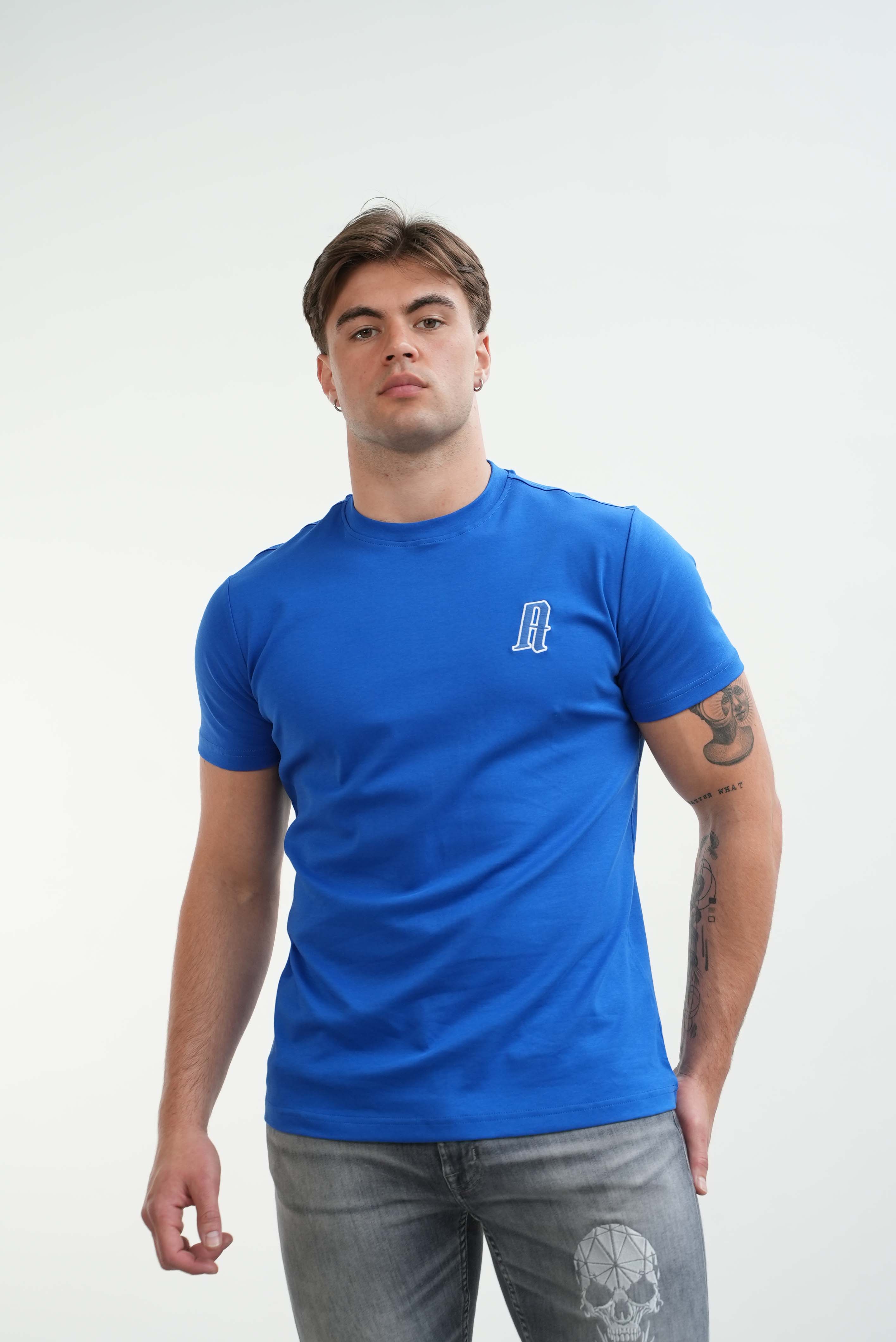 Amico embroidery luxury Tee Blue