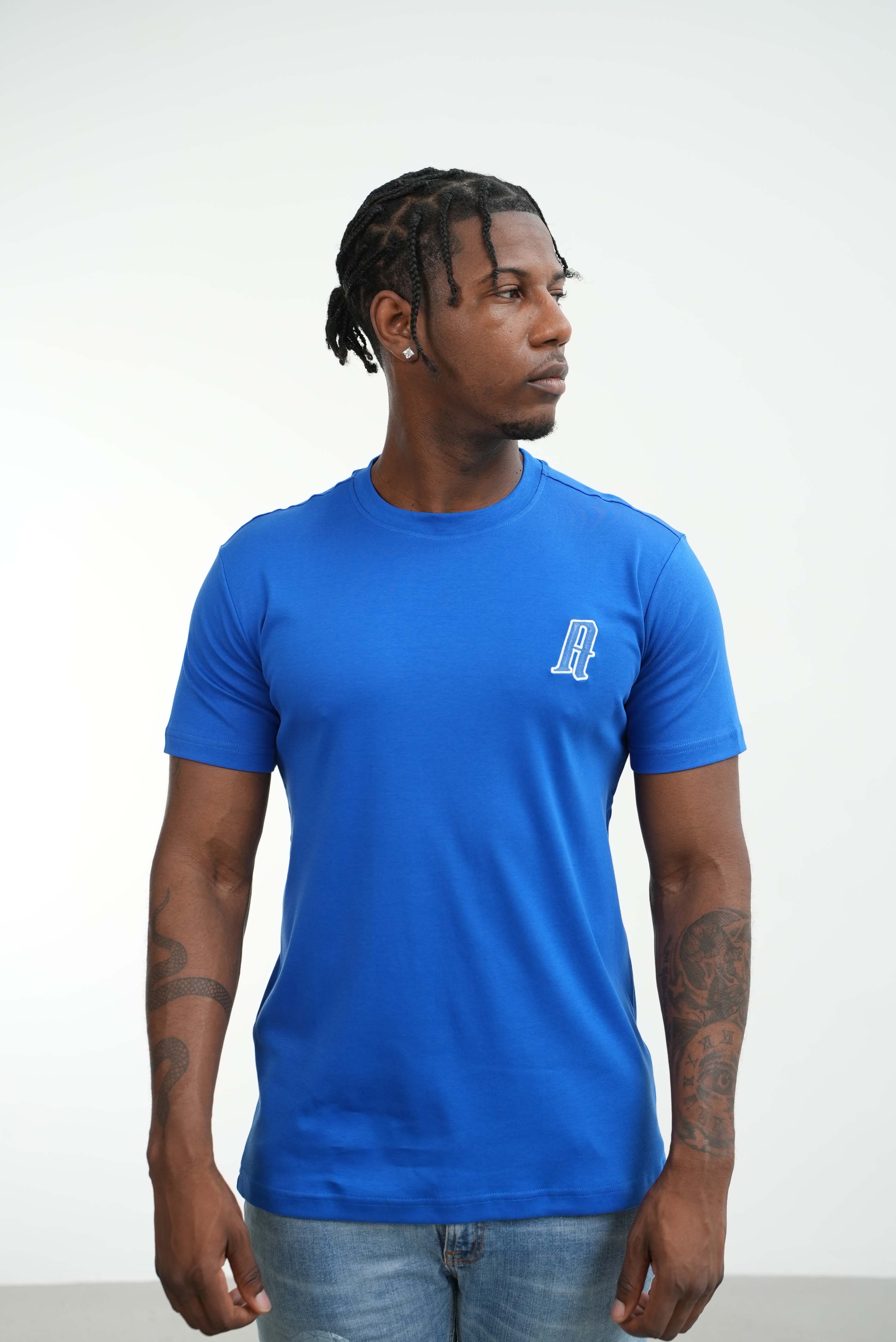 Amico embroidery luxury Tee Blue