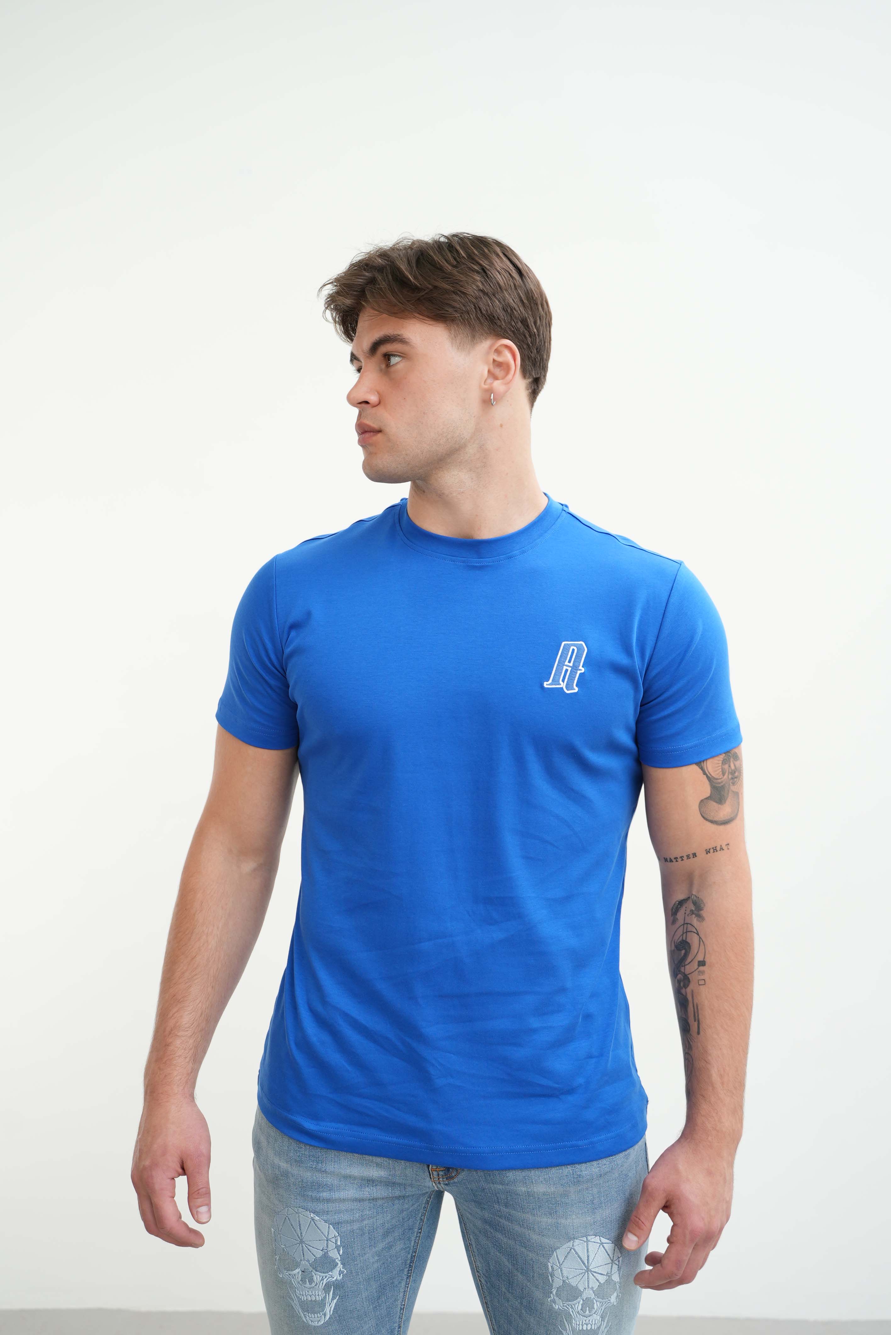 Amico embroidery luxury Tee Blue