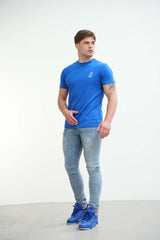 Amico embroidery luxury Tee Blue